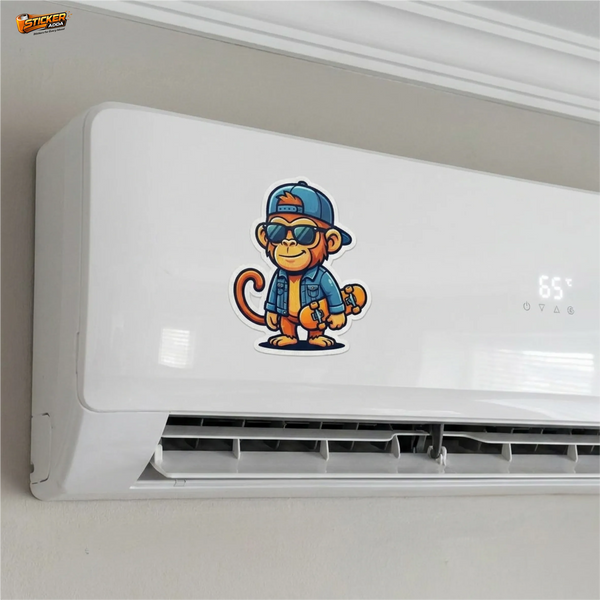Urban Monkey Vibes™ Sticker | Cool Skater Monkey Waterproof Vinyl Decal for Car, Bike, Laptop & Helmet