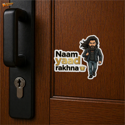 Naam Yaad Rakhna Attitude Sticker | Savage Premium Vinyl Waterproof Decal for Car, Bike, Laptop & Helmet