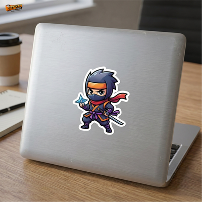 Stealth Ninja Warrior™ Sticker – Cool Shinobi Character Vinyl Decal for Laptop, Bike & Helmet