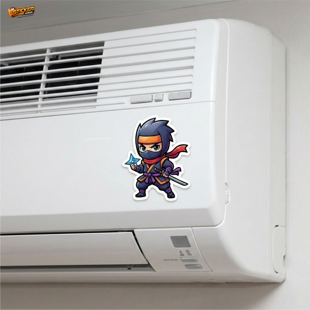 Stealth Ninja Warrior™ Sticker – Cool Shinobi Character Vinyl Decal for Laptop, Bike & Helmet | StickerAdda™