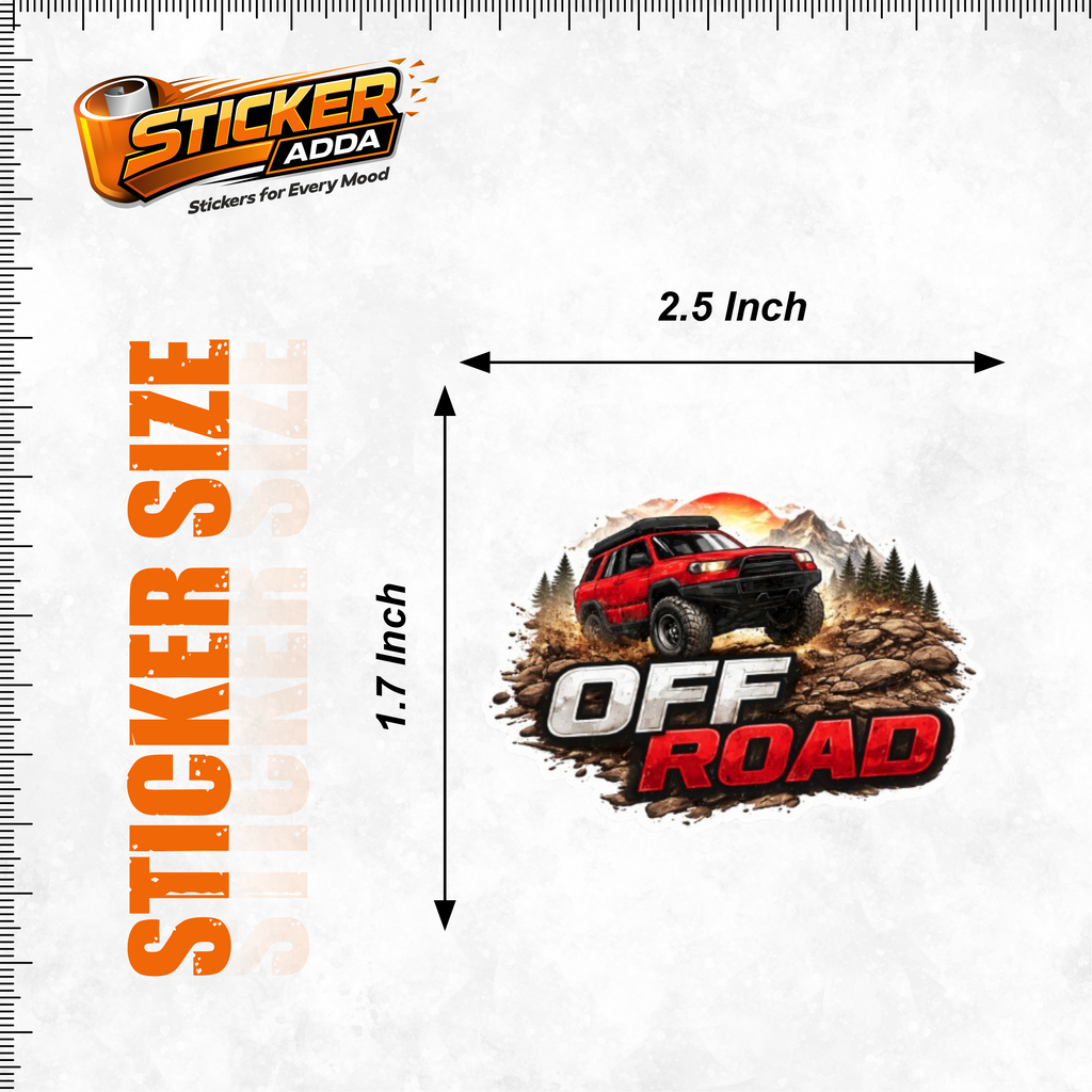 Off Road Adventure™ SUV Sticker | Waterproof Vinyl Car & Bike Sticker | Bold Offroad Decal | StickerAdda™