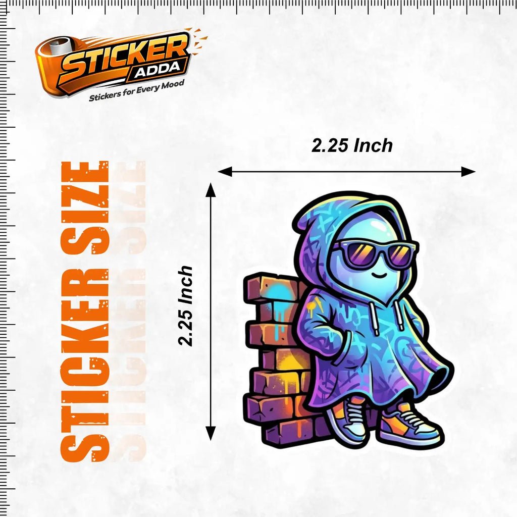 wall man standing in thug sticker