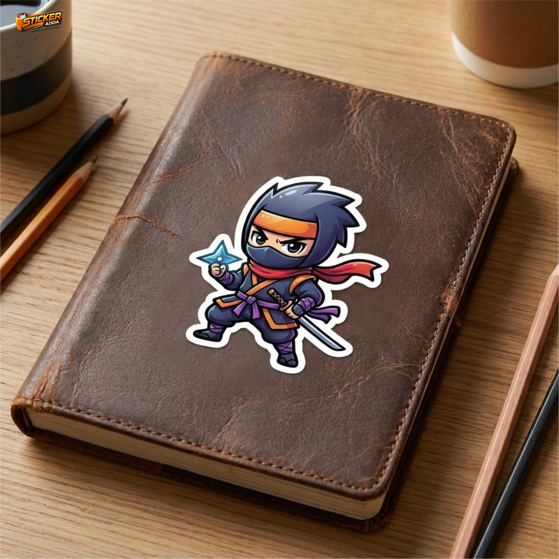 Stealth Ninja Warrior™ Sticker – Cool Shinobi Character Vinyl Decal for Laptop, Bike & Helmet | StickerAdda™