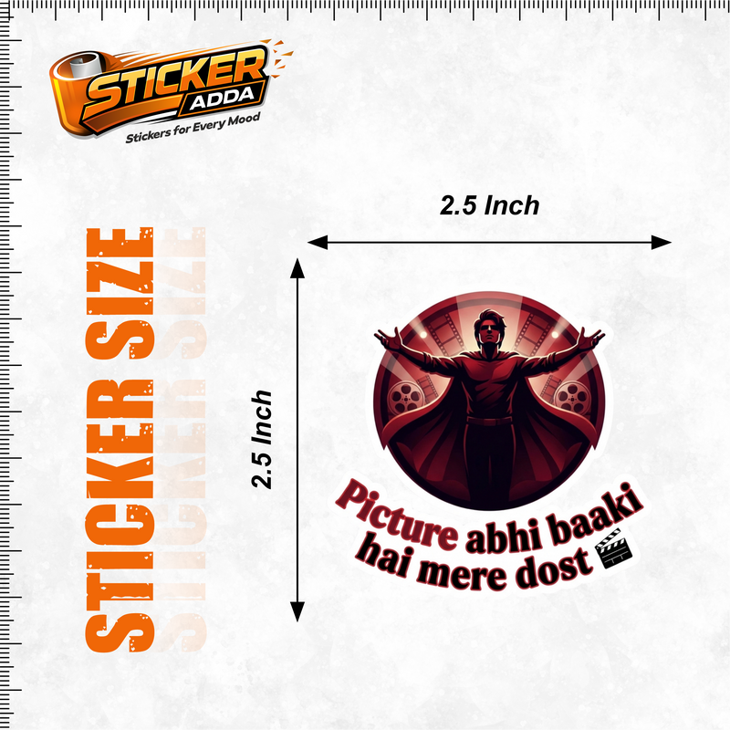 Picture Abhi Baaki Hai Mere Dost™ Funny Bollywood  Sticker for Car, Bike, Laptop & Helmet | Waterproof Vinyl Decal (Copy) 4