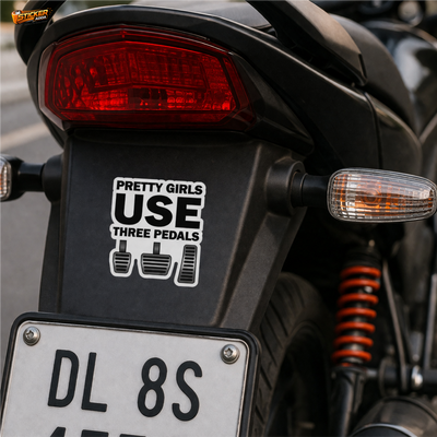 Pretty Girls Use Three Pedals™ Car Sticker | Premium Waterproof Vinyl Decal | Manual Driving Attitude Sticker