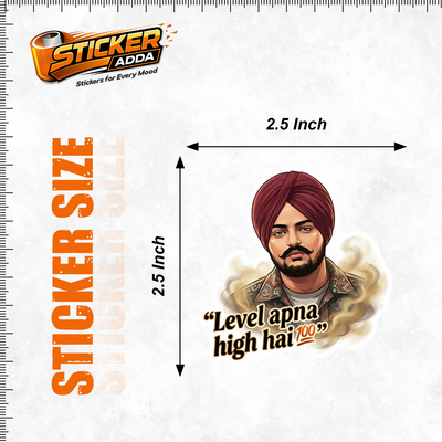 Level Apna High Hai™ Punjabi Attitude Sticker | Premium Waterproof Vinyl Laptop, Car & Bike Sticker