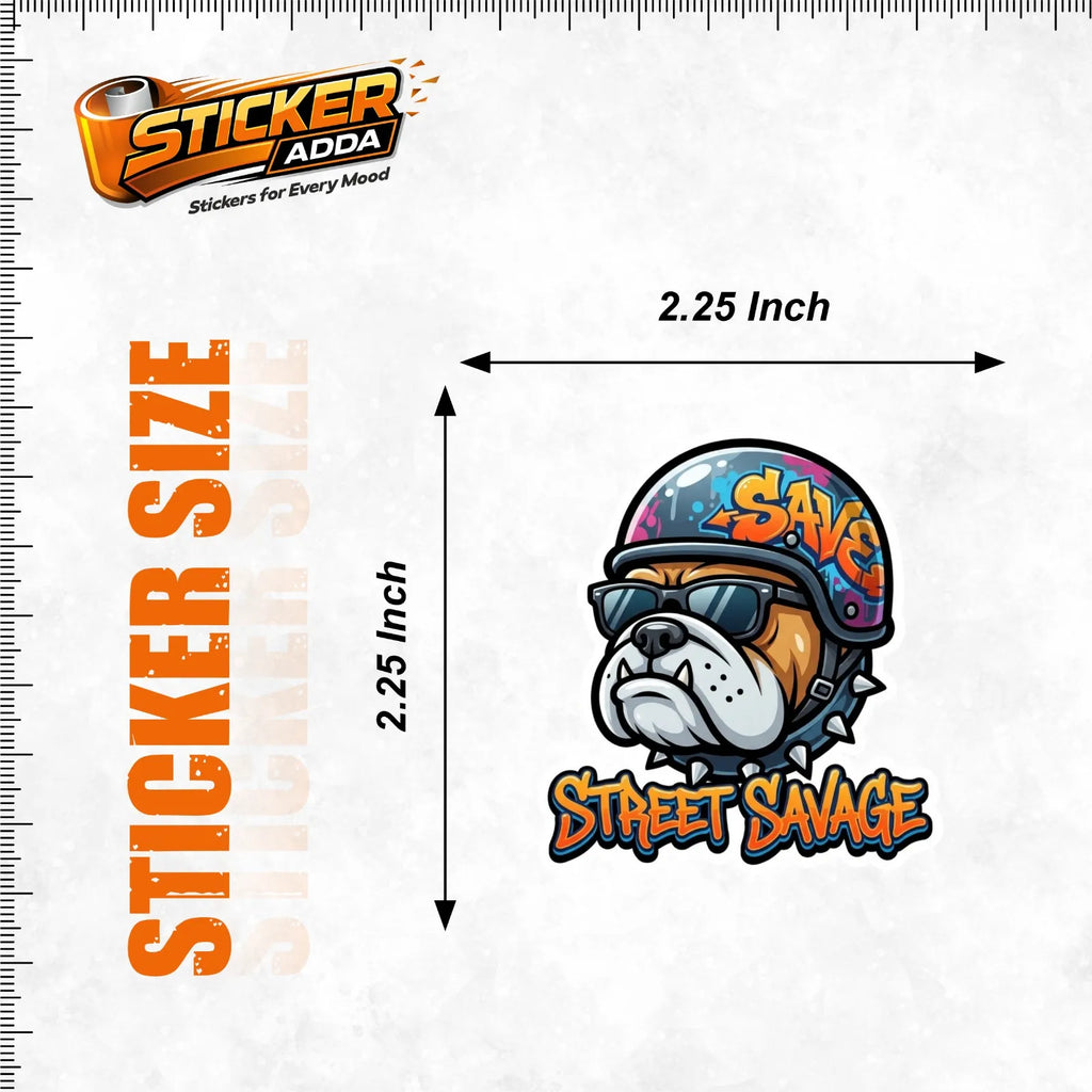 street savage bull dog sticker