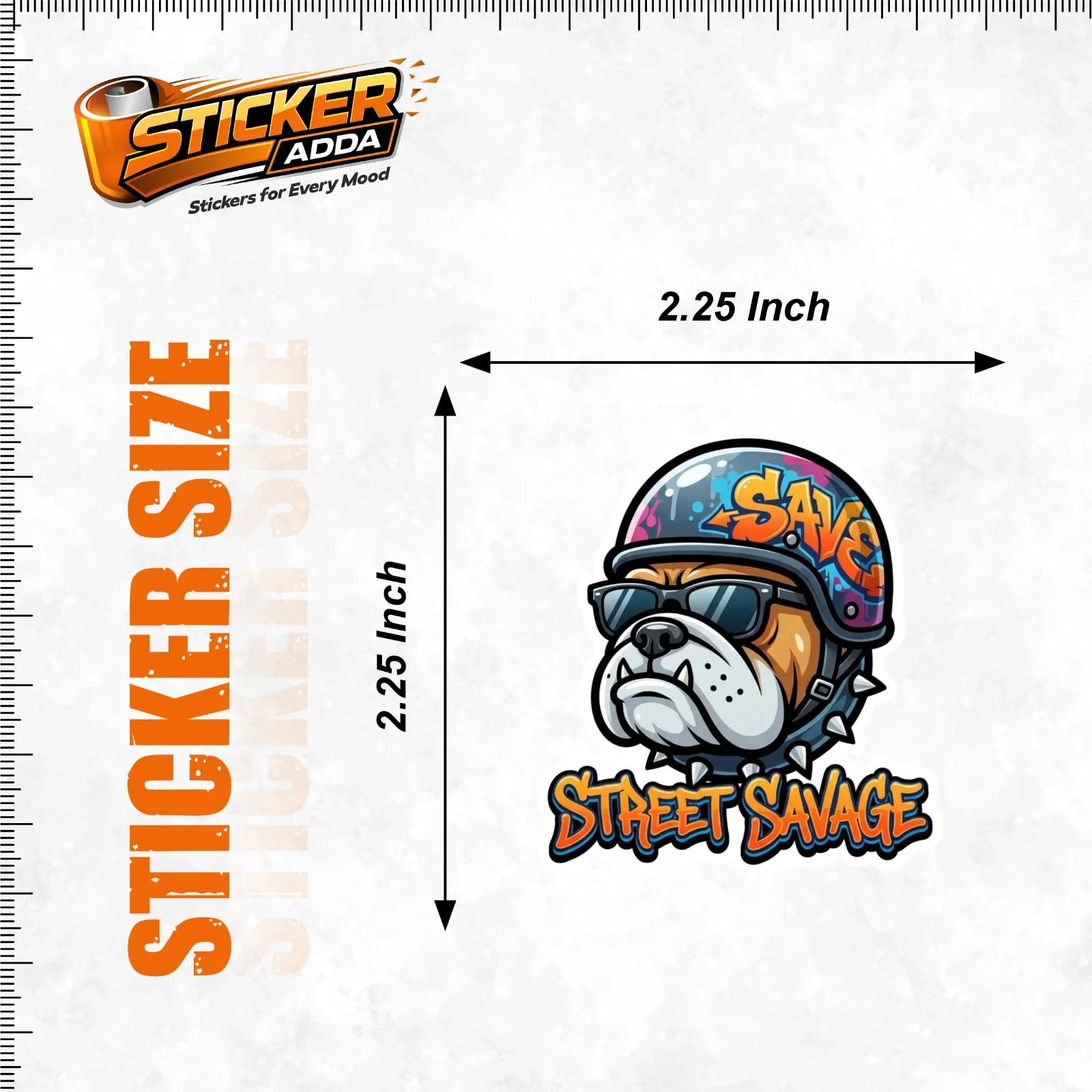 street savage bull dog sticker