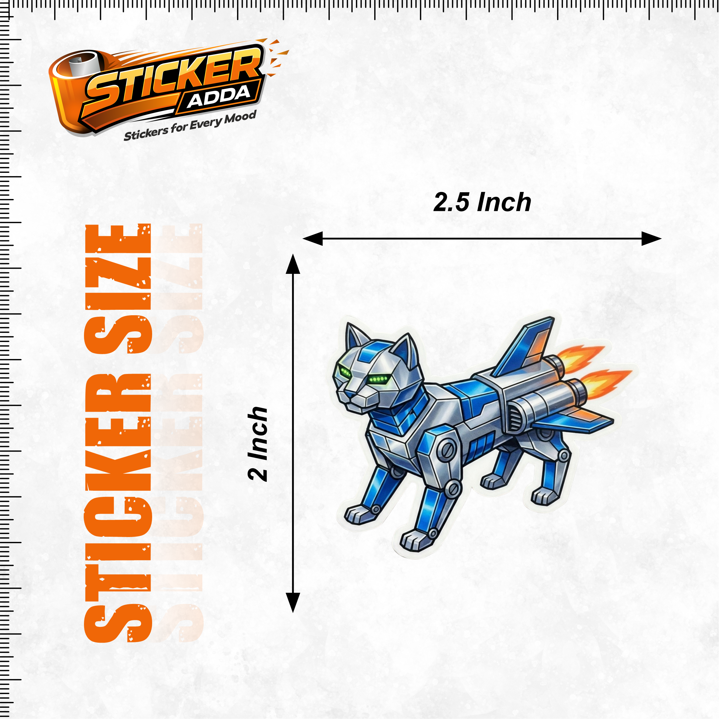 Jet Cat™ Robo Animal Sticker | Premium Waterproof Vinyl Car & Bike Sticker | Futuristic Tech Decal | StickerAdda™