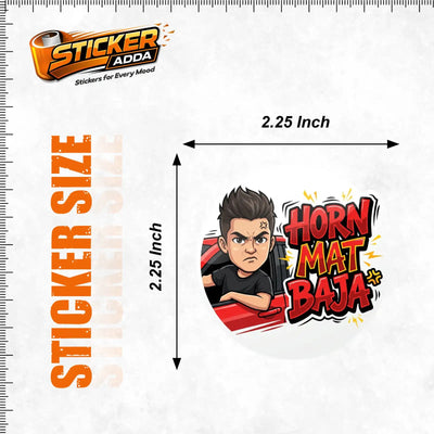 Horn Mat Baja Funny Car Sticker | Savage Attitude Vinyl Waterproof Decal for Car, Bike & Helmet