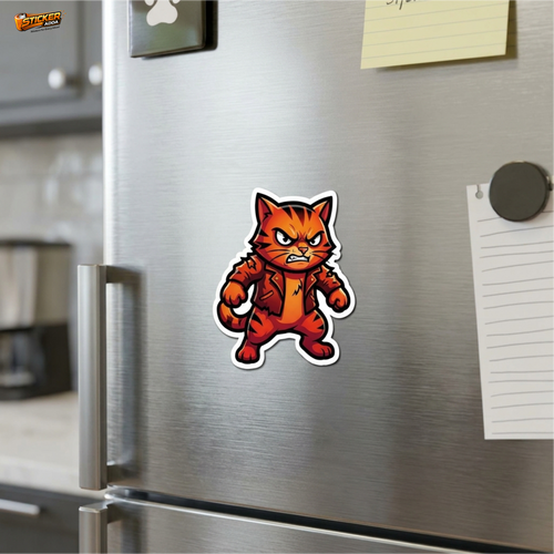 Angry Attitude Cat™ Sticker | Savage Cartoon Character Waterproof Vinyl Decal for Car, Bike, Laptop & Helmet | Stylish Character Sticker | StickerAdda™