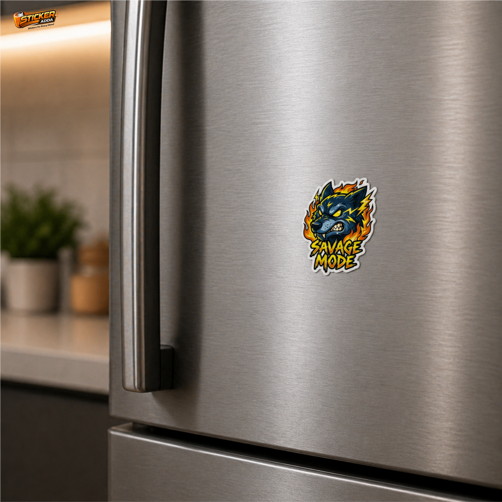 Savage Mode™ Wolf Sticker | Premium Waterproof Vinyl Car & Bike Sticker | Aggressive Attitude Decal | StickerAdda™