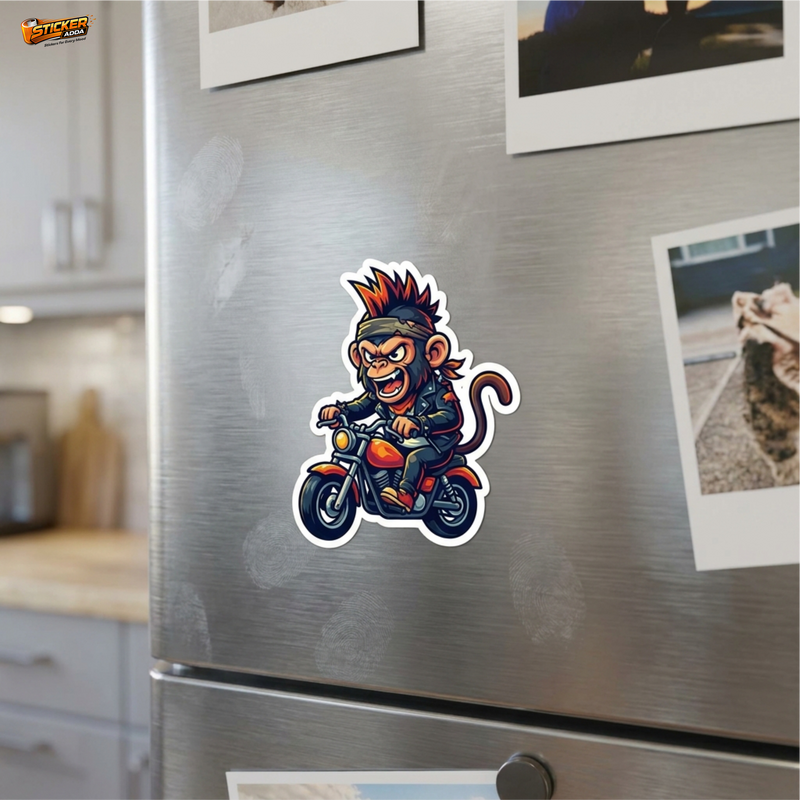 Rebel Rider Monkey™ Sticker – Savage Biker Monkey Vinyl Decal for Laptop, Bike & Helmet 2