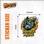 Savage Mode™ Wolf Sticker | Premium Waterproof Vinyl Car & Bike Sticker | Aggressive Attitude Decal thumbnail