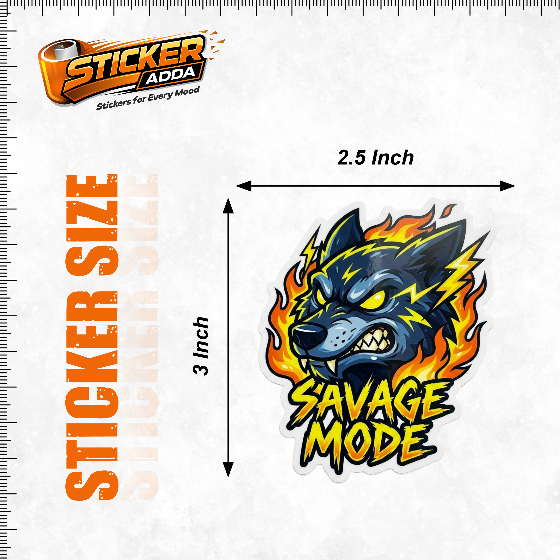 Savage Mode™ Wolf Sticker | Premium Waterproof Vinyl Car & Bike Sticker | Aggressive Attitude Decal | StickerAdda™