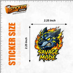 Savage Mode™ Wolf Sticker | Premium Waterproof Vinyl Car & Bike Sticker | Aggressive Attitude Decal thumbnail