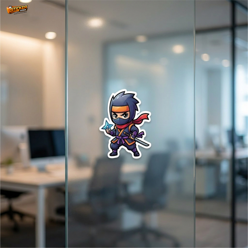 Stealth Ninja Warrior™ Sticker – Cool Shinobi Character Vinyl Decal for Laptop, Bike & Helmet 2
