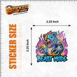 Beast Mode™ Cyber Bear Sticker | Premium Waterproof Vinyl Car & Laptop Sticker | Aggressive Power Decal | StickerAdda™ thumbnail