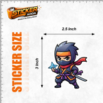 Stealth Ninja Warrior™ Sticker – Cool Shinobi Character Vinyl Decal for Laptop, Bike & Helmet thumbnail