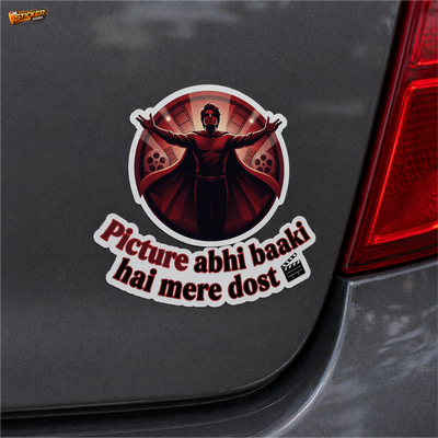 Picture Abhi Baaki Hai Mere Dost™ Funny Bollywood  Sticker for Car, Bike, Laptop & Helmet | Waterproof Vinyl Decal (Copy)