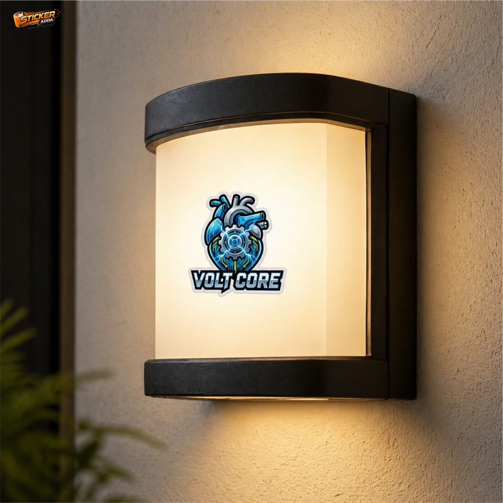 Volt Core™ Tech Heart Sticker | Premium Waterproof Vinyl Car & Laptop Sticker | Futuristic Electric Core Decal | StickerAdda™