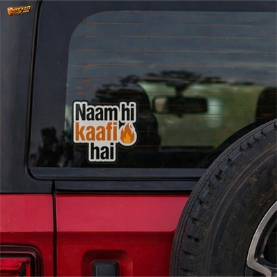 Naam Hi Kaafi Hai™ Funny Attitude Sticker | Premium Waterproof Vinyl Laptop, Car & Bike Sticker
