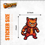Angry Attitude Cat™ Sticker | Savage Cartoon Character Waterproof Vinyl Decal for Car, Bike, Laptop & Helmet thumbnail