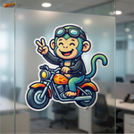 Street Vibe Monkey Rider™ Sticker – Cool Biker Character Vinyl Decal for Laptop, Bike & Helmet thumbnail