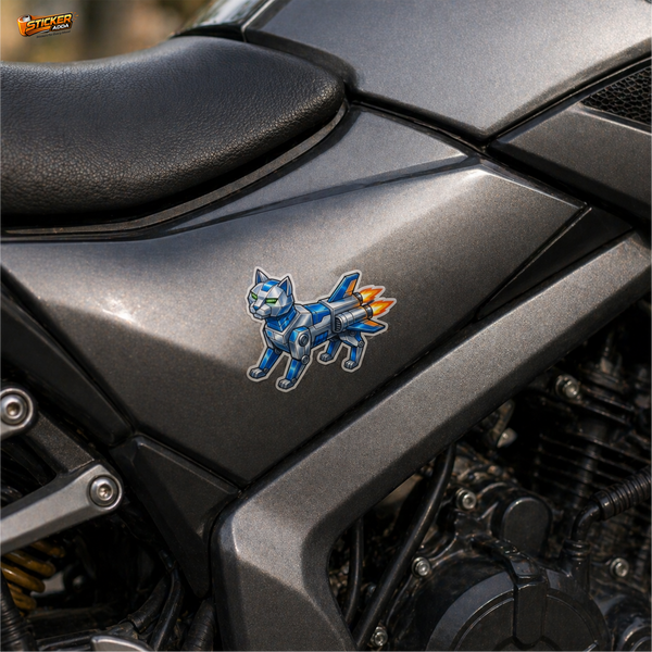 Jet Cat™ Robo Animal Sticker | Premium Waterproof Vinyl Car & Bike Sticker | Futuristic Tech Decal | StickerAdda™