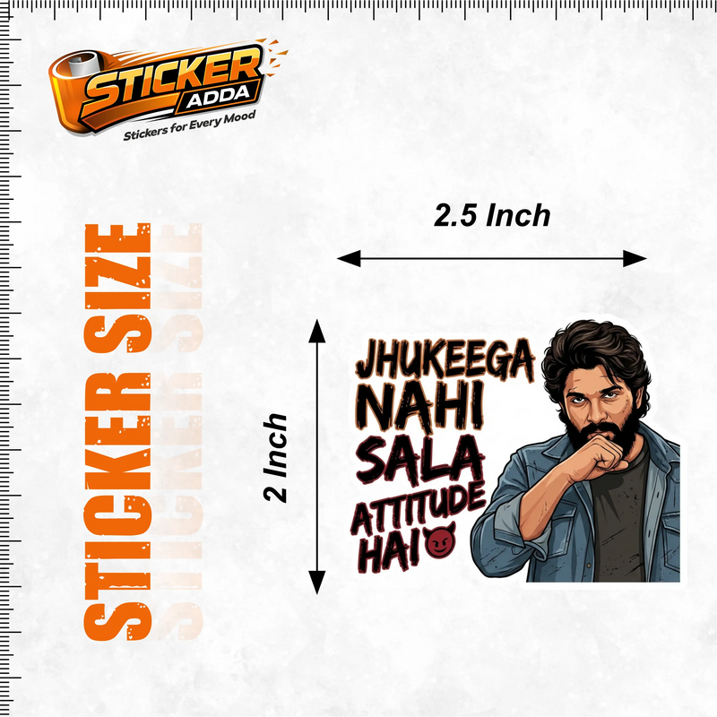 Jhukeega Nahi Sala™ Attitude Sticker | Waterproof Vinyl Car, Bike & Laptop Sticker 3