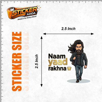 Naam Yaad Rakhna Attitude Sticker | Savage Premium Vinyl Waterproof Decal for Car, Bike, Laptop & Helmet