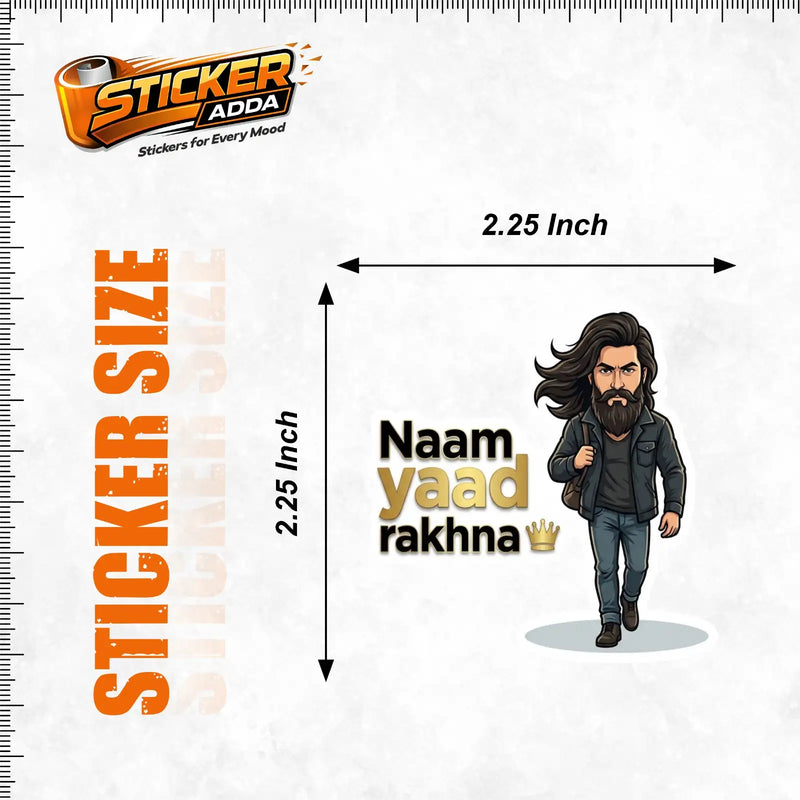 Naam Yaad Rakhna Attitude Sticker | Savage Premium Vinyl Waterproof Decal for Car, Bike, Laptop & Helmet 3