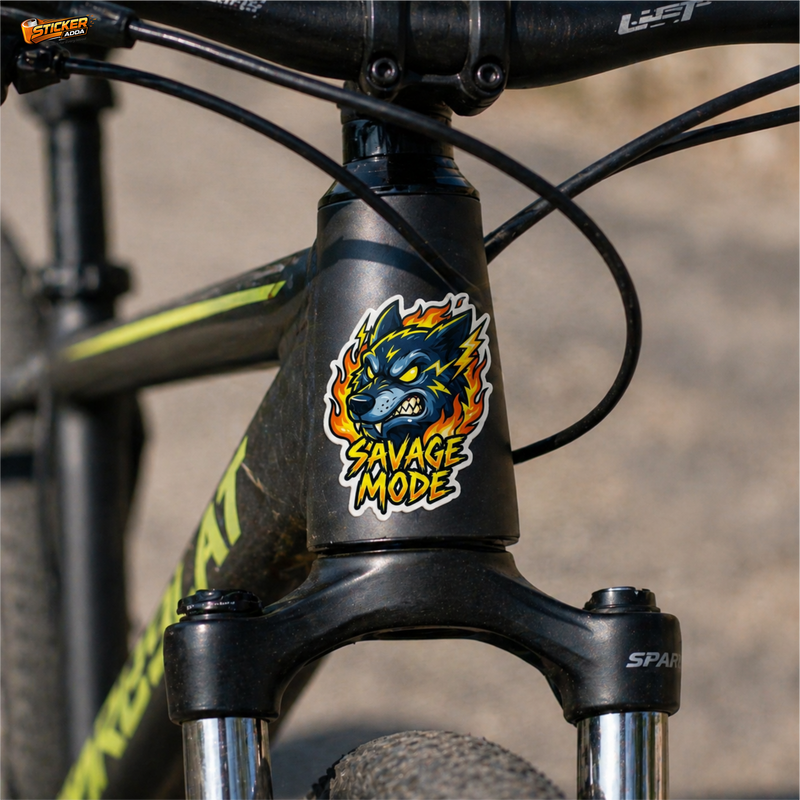 Savage Mode™ Wolf Sticker | Premium Waterproof Vinyl Car & Bike Sticker | Aggressive Attitude Decal 3